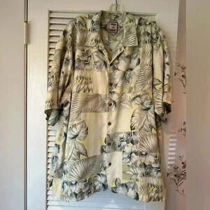 Tommy Bahama Short Sleeve 100% Silk Hawaiian Shirt in Size XXL